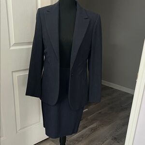 Guy Laroche Dark Grey Blue Wool Suit